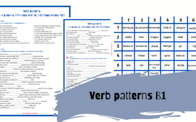 Verb patterns B1 – karta pracy