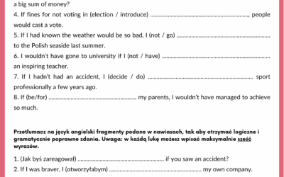 Conditionals – zadania egzaminacyjne i mówienie