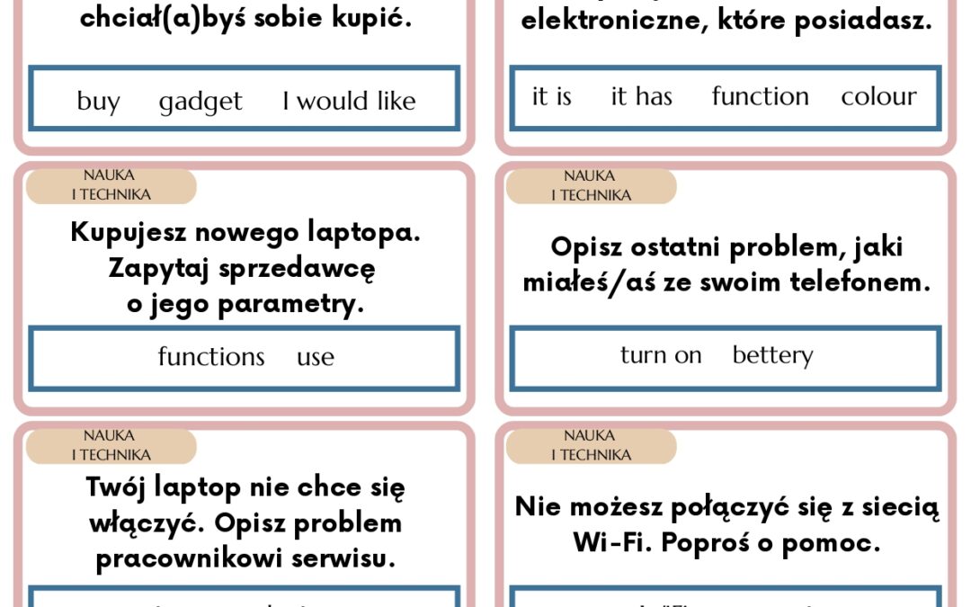 Nauka i&nbsp;technika – karty tematyczne na&nbsp;reagowanie